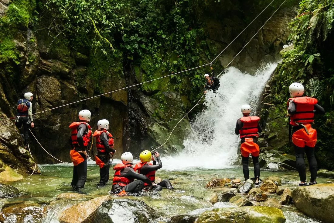 Family canyoning near Bled