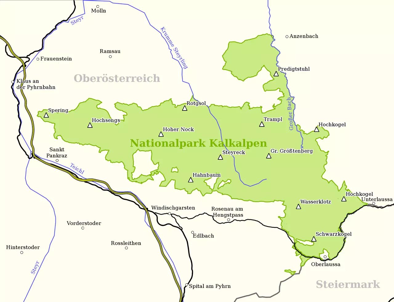 Kalkalpen Nemzeti Park térkép