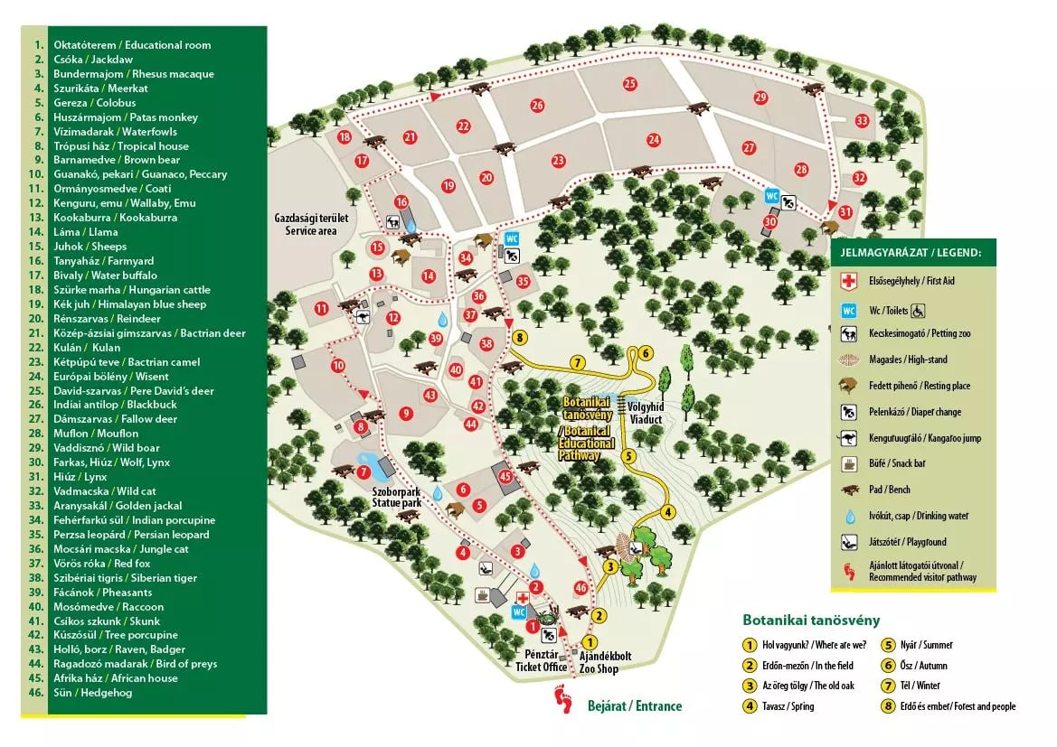 Miskolci Állatkert térkép