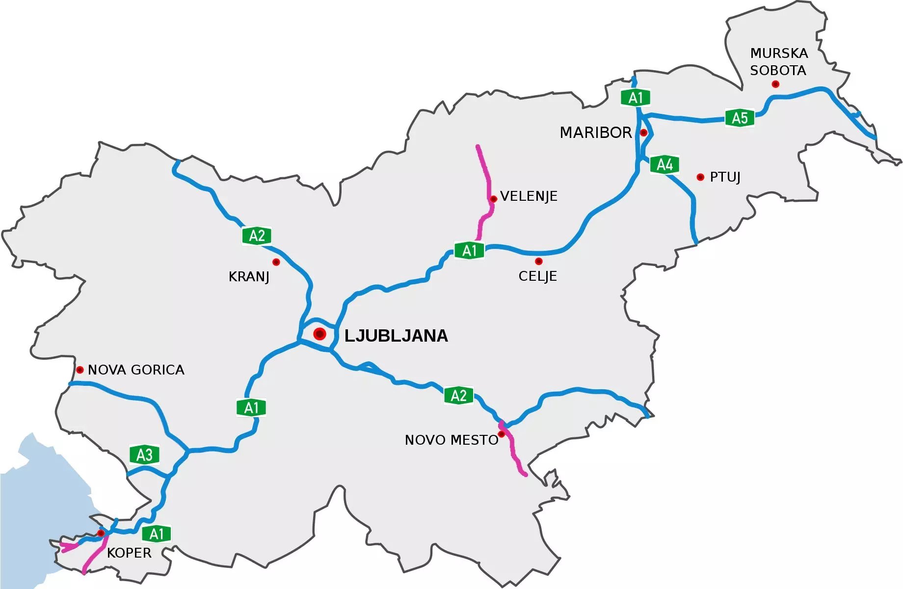 szlovén autópálya térkép