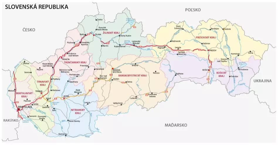 Szlovák autópálya térkép