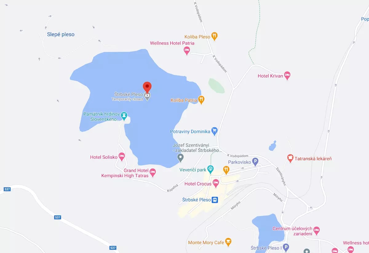 Csorba tó térkép