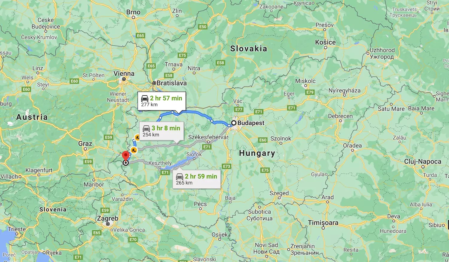 Őrségi Nemzeti Park térkép - Budapest távolság 