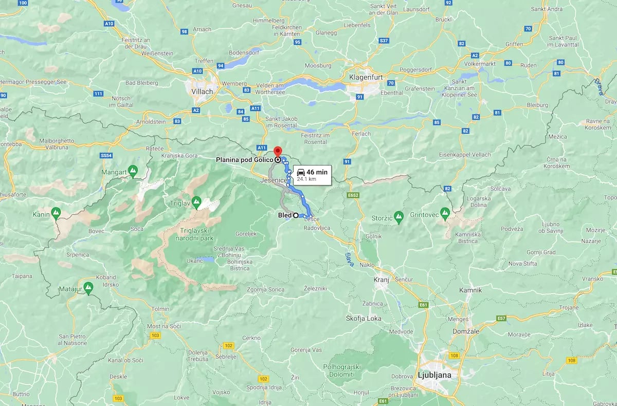 Golica térkép, Szlovénia