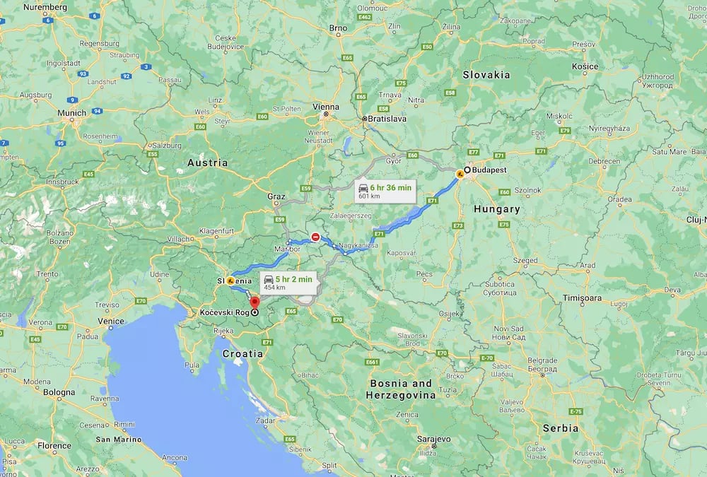 Kocevski rog térkép