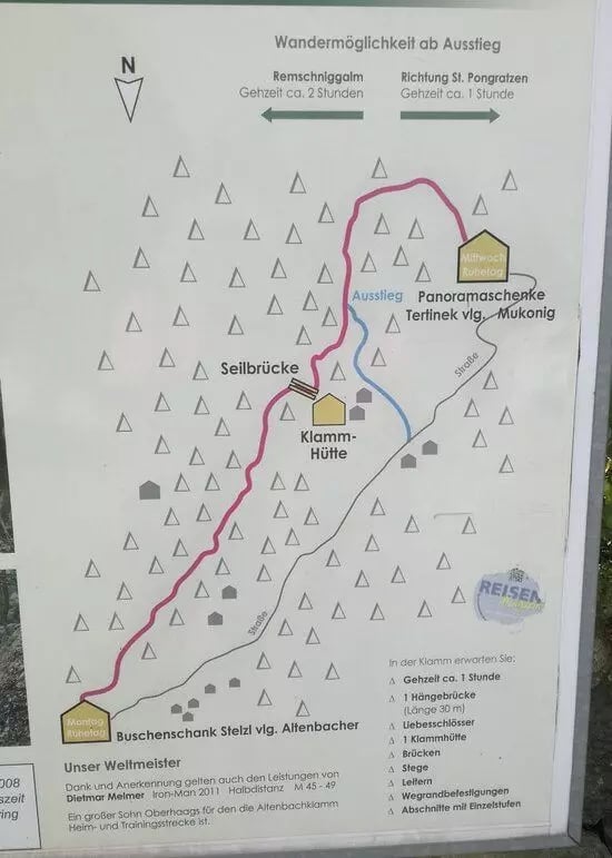 Altenbachklamm szurdok térkép