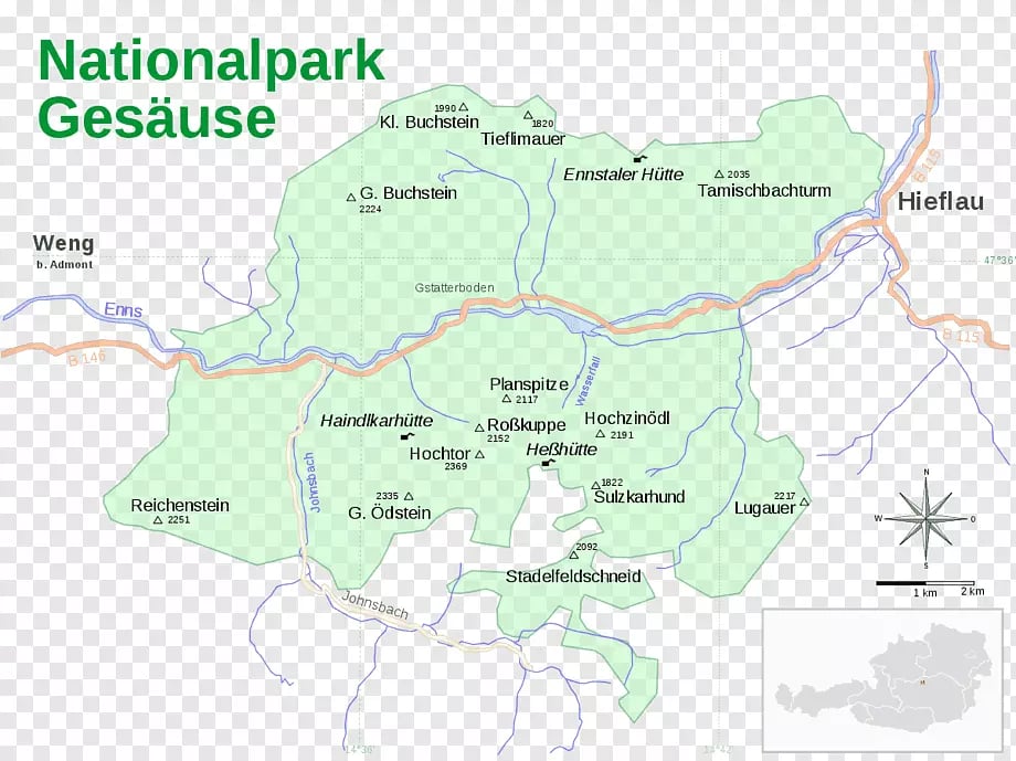 Gesause Nemzeti Park térkép - Hochtor