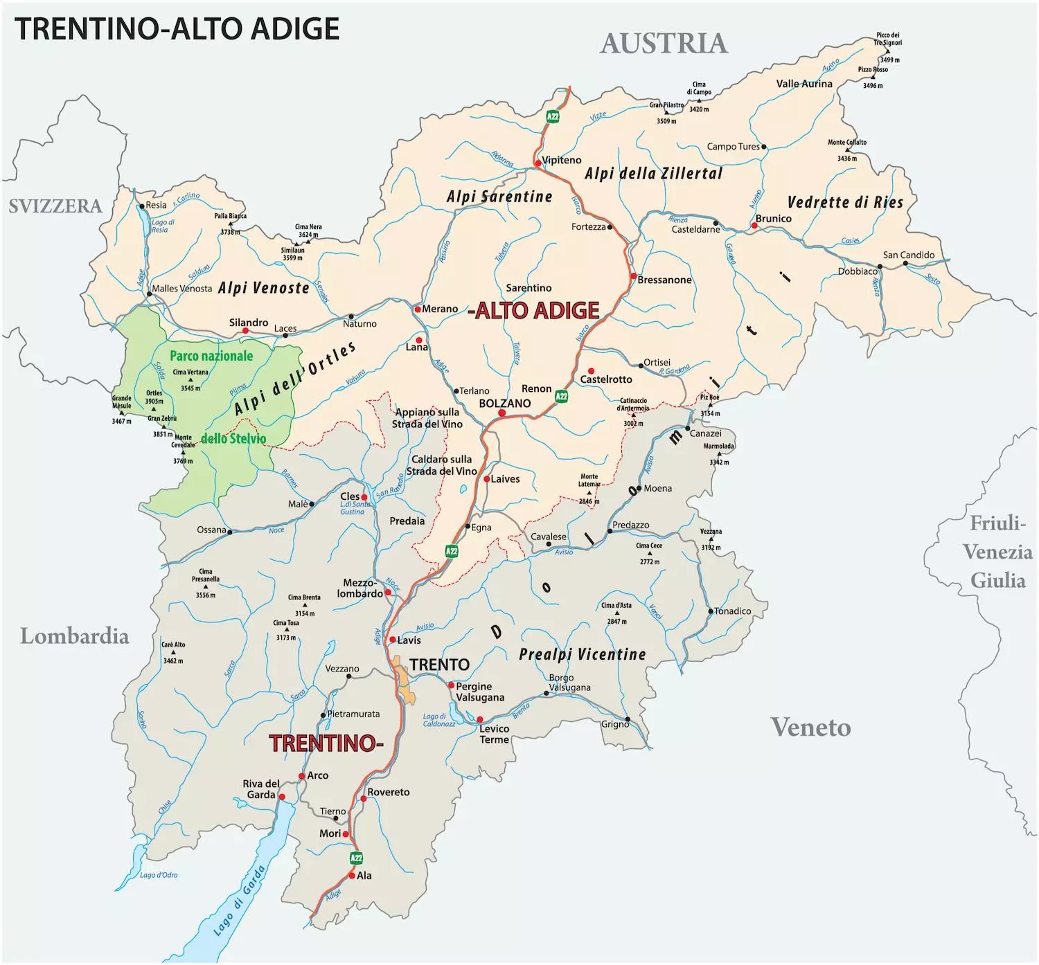 South Tyrol Map & Guide, Italy 2022
