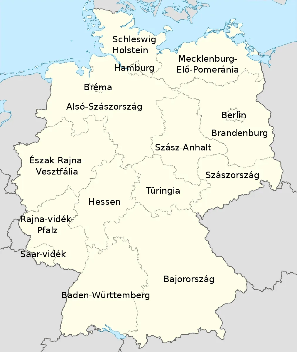 Németország tartományai - Térkép és lista 2023