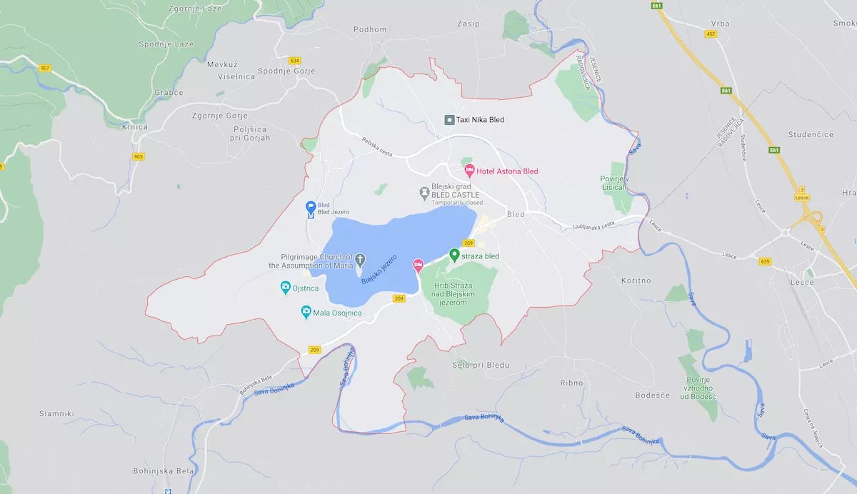 Lake Bled map