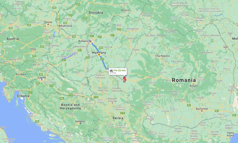Temesvár térkép - Budapest távolság