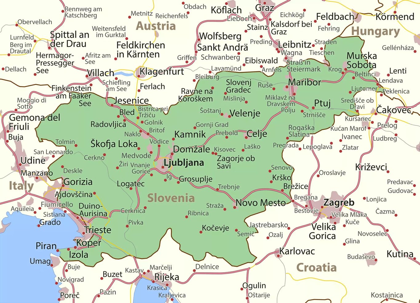 Szlovénia auttópálya térkép 