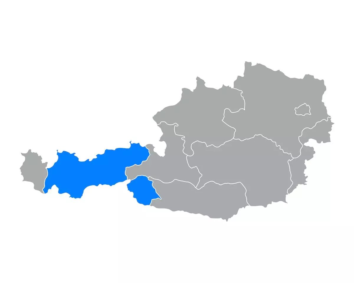 Tirol és Kelet-Tirol a térképen (Ausztria)