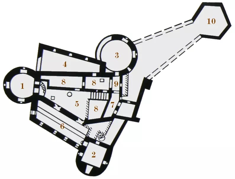 A Somoskői vár alaprajza, térkép