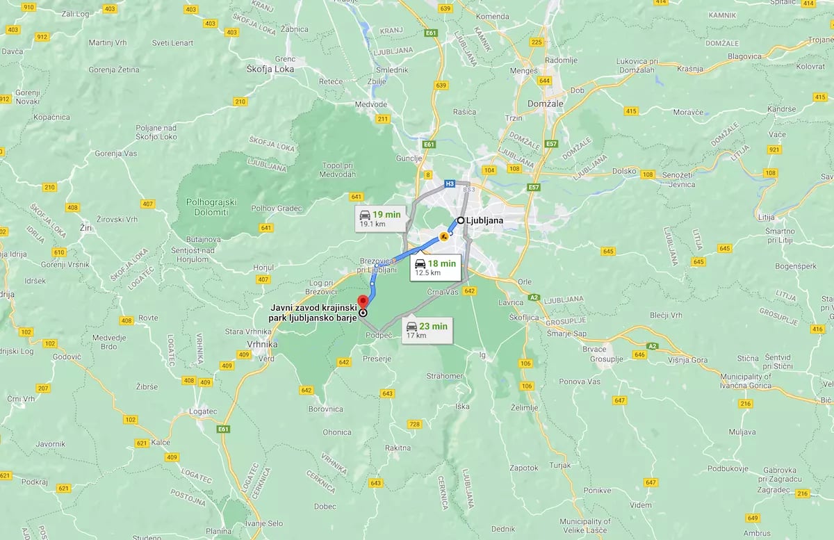 Ljubljansko barje térkép - Ljubljanai mocsárvidék