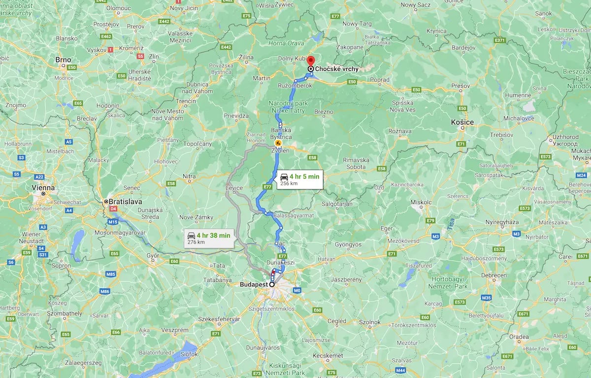 Kócs hegység térkép - Budapest távolság