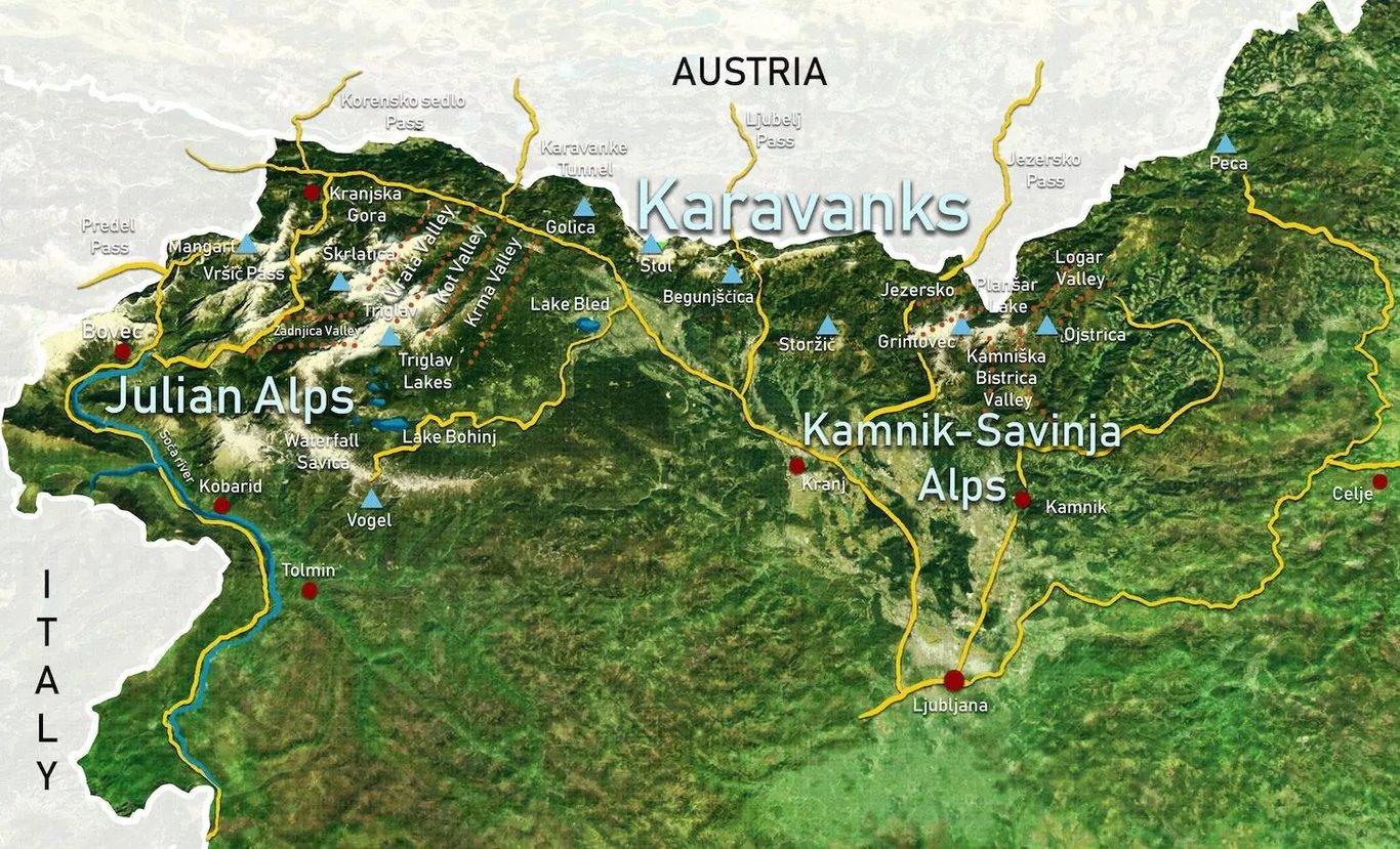 Szlovén-Alpok térkép