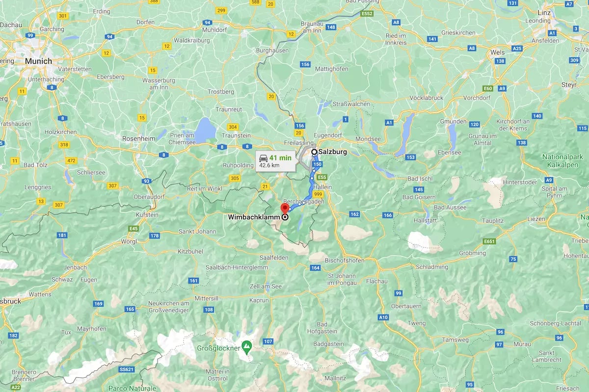 Wimbachklamm térkép - Salzburg távolság 