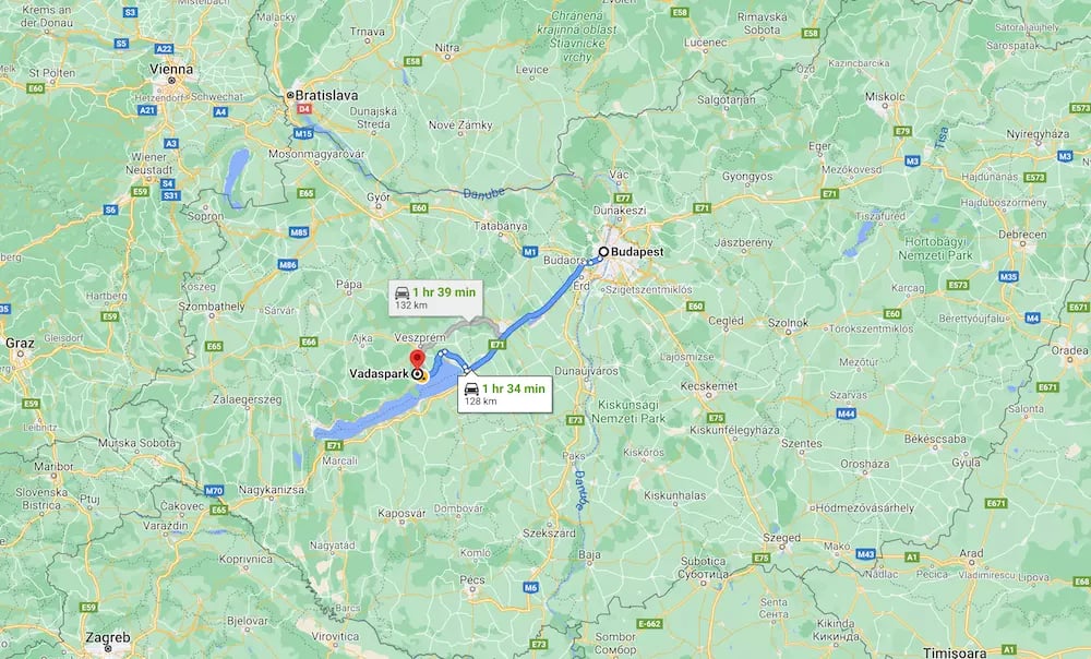 Balatonfüredi vadaspark térkép - Budapest távolság 
