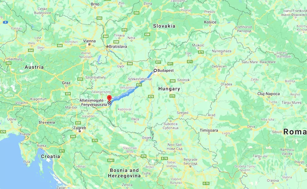 Fenyvespusztai állatsimogató térkép - Budapest távolság 