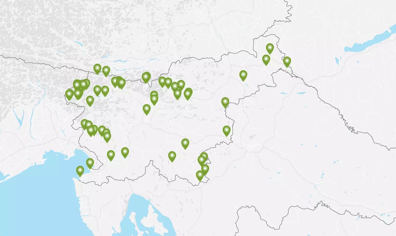 Szlovén kempingek térkép