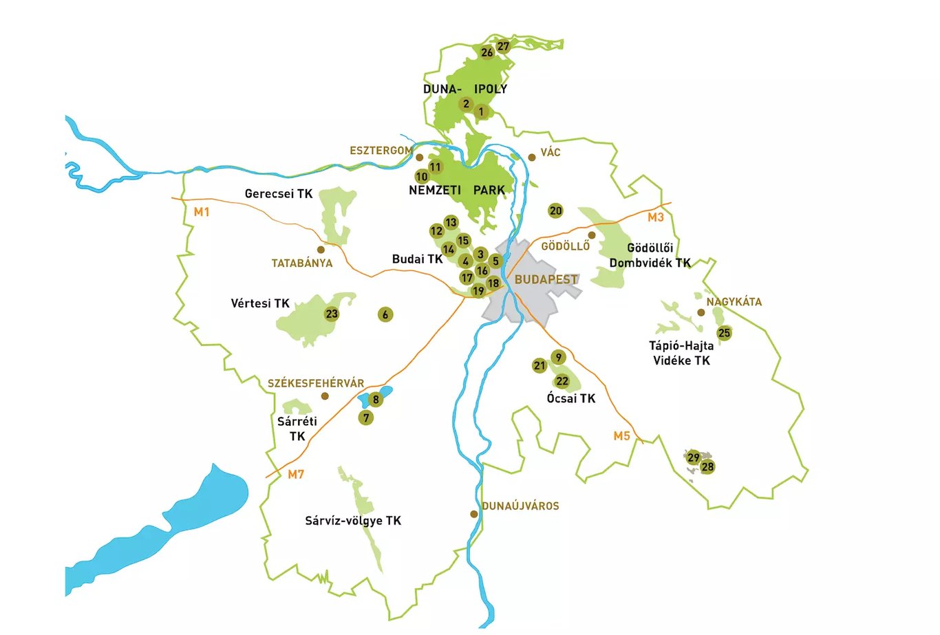 Duna-Ipoly Nemzeti Park térkép