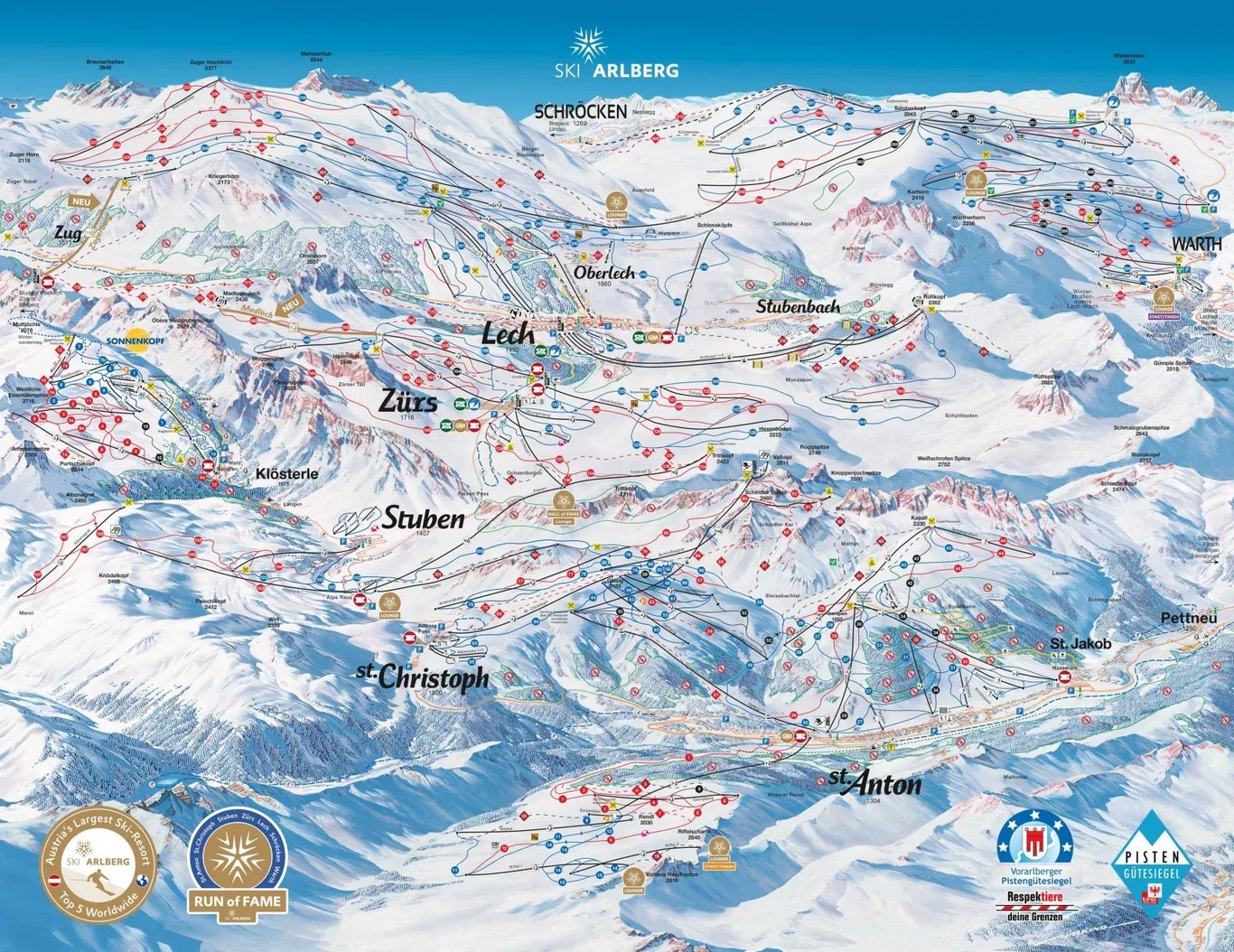 Ski Arlberg síterep 2022/2023 - Térkép és gyors tudnivalók
