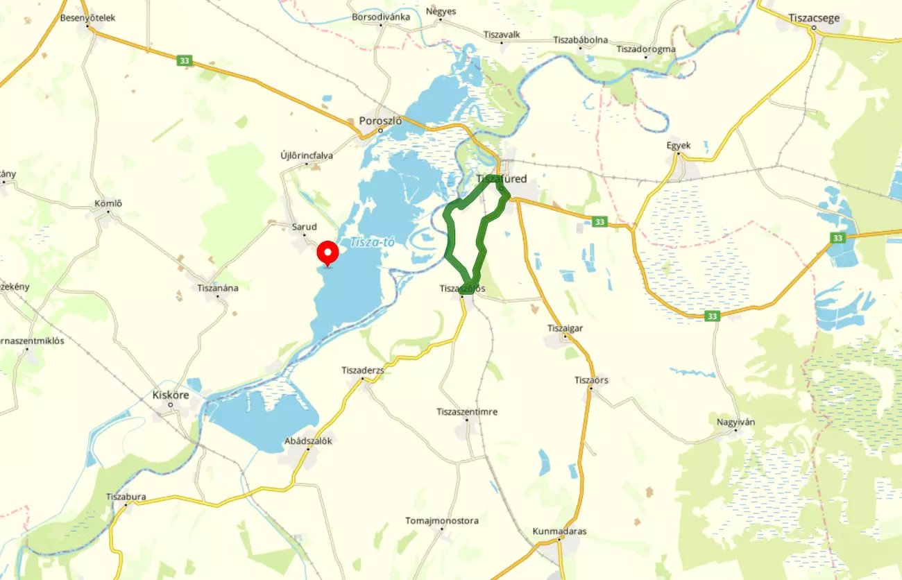 Tisza tó kerékpárút 2022 - Kisokos térképpel