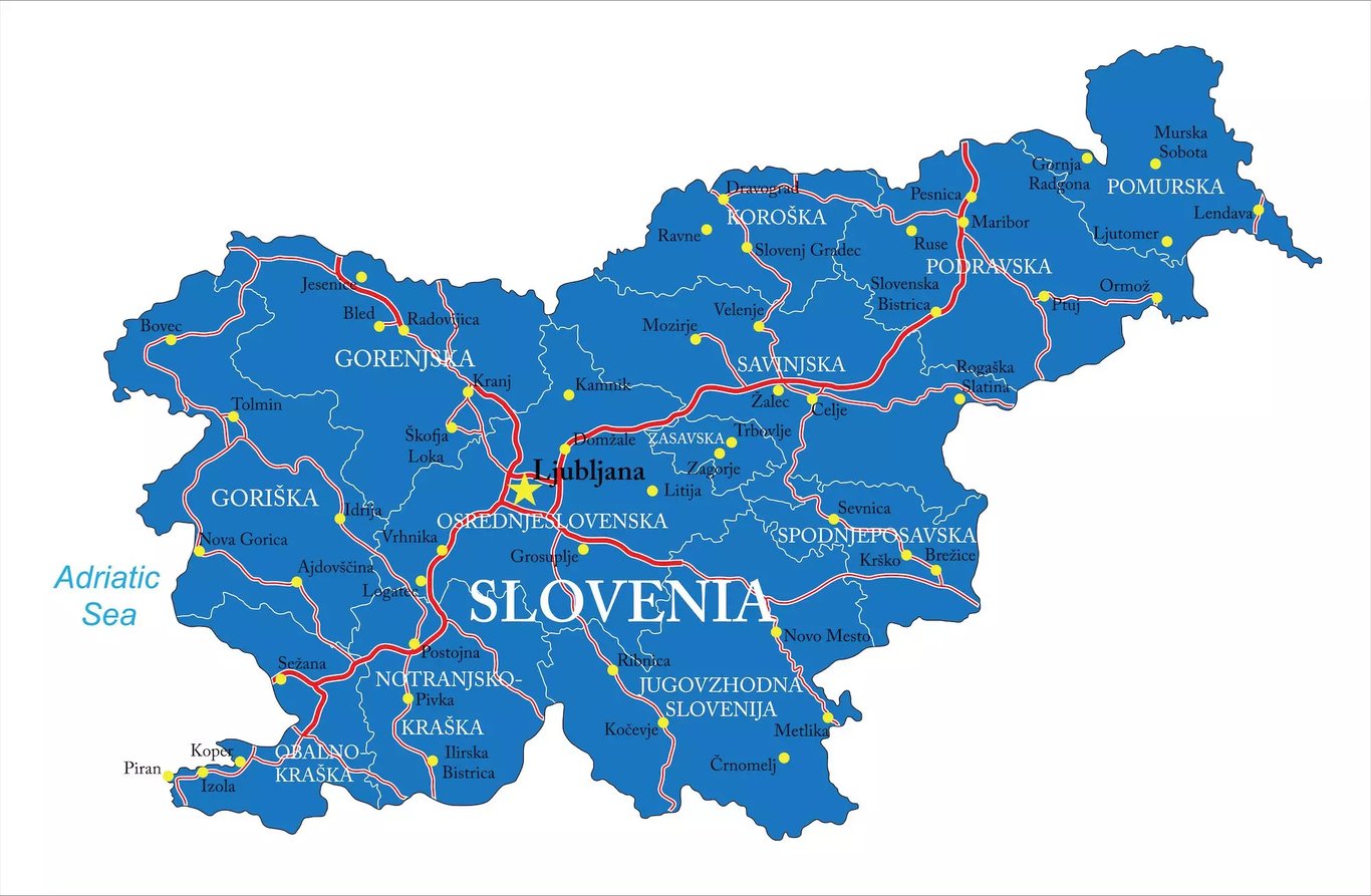 Szlovénia Térképek - 7 szlovén térkép az utazáshoz