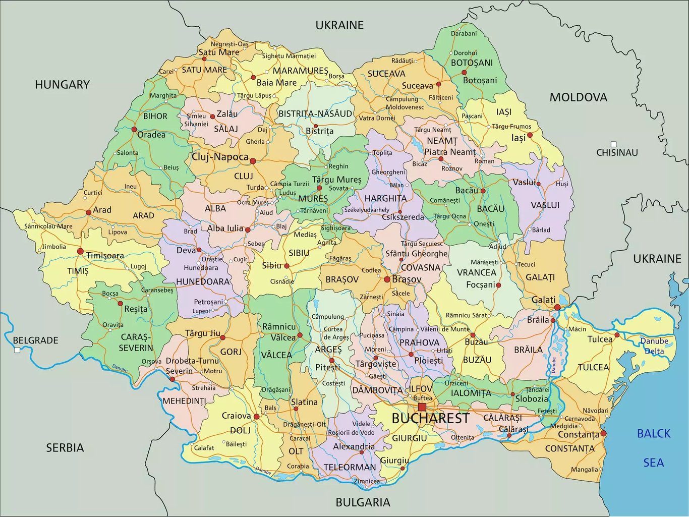Románia megyéi - Térképpel (Arad, Temes, Hargita, Bihar, stb.)